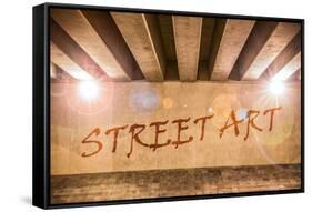 The Words Street Art Painted as Graffiti-Semmick Photo-Framed Stretched Canvas