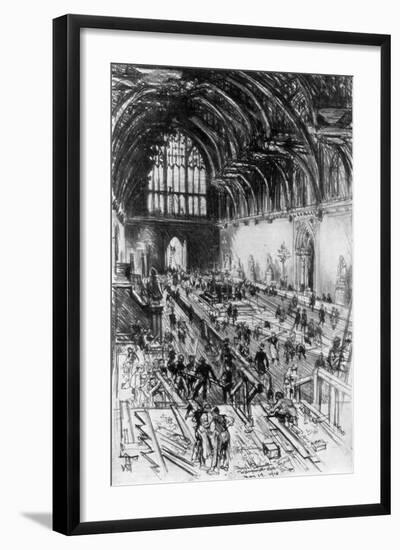 The Workmen in Possession, Westminster Hall, London, 1910-Joseph Pennell-Framed Giclee Print