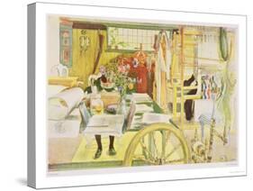 The Workroom, Published in "Lasst Licht Hinin," ("Let in More Light") 1909-Carl Larsson-Stretched Canvas