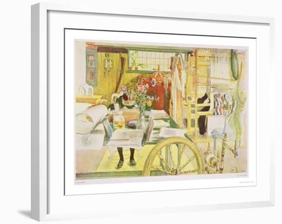 The Workroom, Published in "Lasst Licht Hinin," ("Let in More Light") 1909-Carl Larsson-Framed Giclee Print