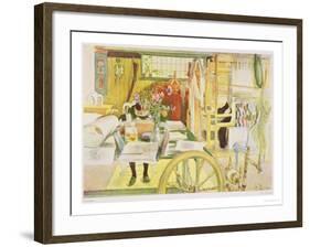 The Workroom, Published in "Lasst Licht Hinin," ("Let in More Light") 1909-Carl Larsson-Framed Giclee Print