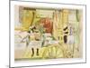 The Workroom, Published in "Lasst Licht Hinin," ("Let in More Light") 1909-Carl Larsson-Mounted Giclee Print