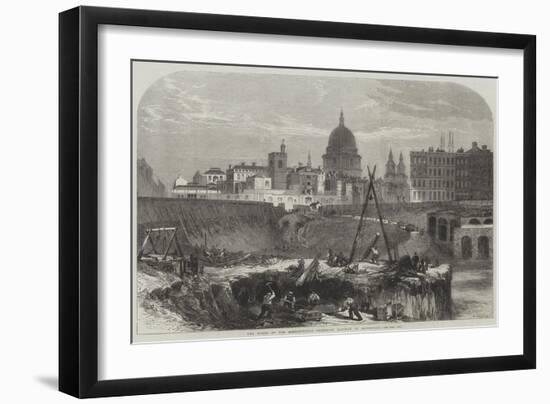 The Works of the Metropolitan Extension Railway in Smithfield-null-Framed Giclee Print