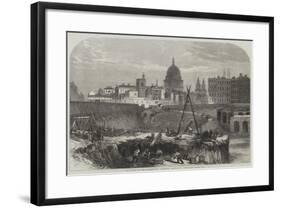 The Works of the Metropolitan Extension Railway in Smithfield-null-Framed Giclee Print