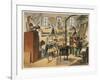 The Workshop of a Carpenter and Joiner, with Various Activities Taking Place-null-Framed Art Print