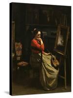 The Workshop of Corot, Young Woman with Red Blouse, 1865-1870-Jean-Baptiste-Camille Corot-Stretched Canvas