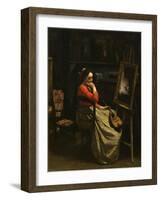 The Workshop of Corot, Young Woman with Red Blouse, 1865-1870-Jean-Baptiste-Camille Corot-Framed Giclee Print