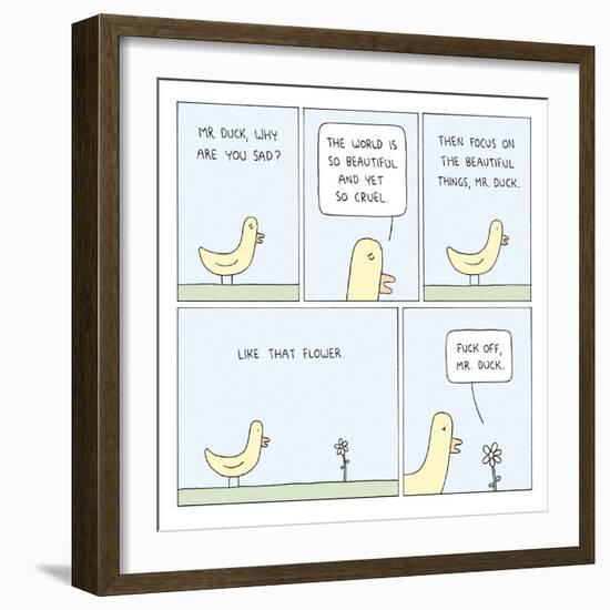 The World and Mr. Duck-Reza Farazmand-Framed Art Print