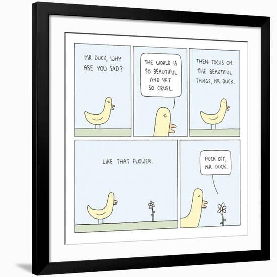 The World and Mr. Duck-Reza Farazmand-Framed Art Print