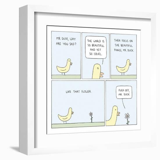 The World and Mr. Duck-Reza Farazmand-Framed Art Print