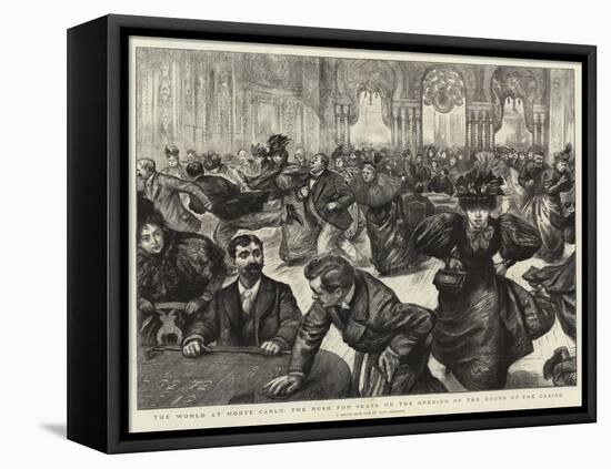 The World at Monte Carlo, the Rush for Seats on the Opening of the Doors of the Casino-Charles Paul Renouard-Framed Stretched Canvas