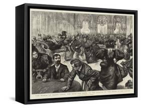 The World at Monte Carlo, the Rush for Seats on the Opening of the Doors of the Casino-Charles Paul Renouard-Framed Stretched Canvas