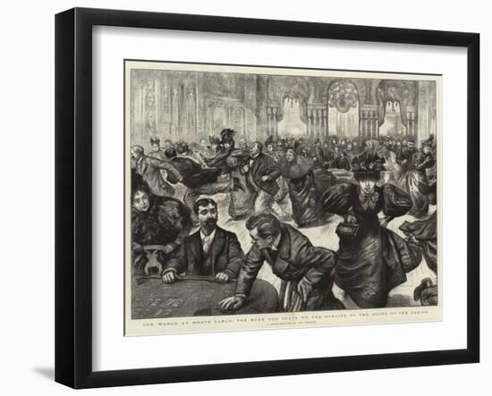 The World at Monte Carlo, the Rush for Seats on the Opening of the Doors of the Casino-Charles Paul Renouard-Framed Giclee Print