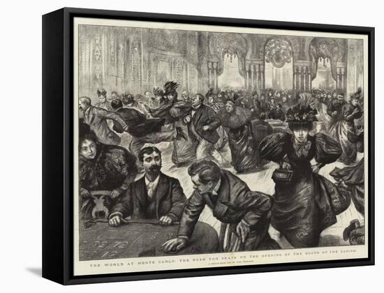 The World at Monte Carlo, the Rush for Seats on the Opening of the Doors of the Casino-Charles Paul Renouard-Framed Stretched Canvas