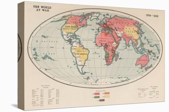 The World at War, 1914-1918 (Colour Litho)-English School-Stretched Canvas