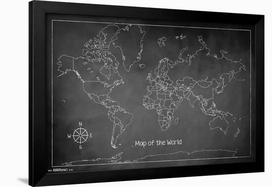 The World Chalk Map-null-Framed Poster