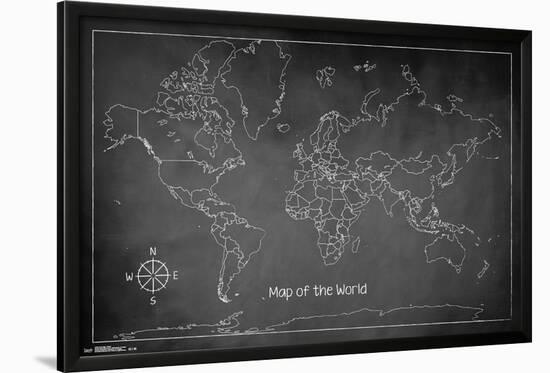 The World Chalk Map-null-Lamina Framed Poster