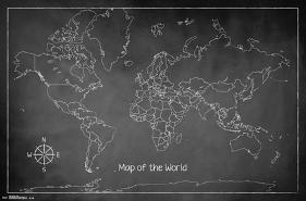 The World Chalk Map-null-Lamina Framed Poster