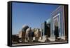 The world-famous Islamic architecture of Samarkand, Uzbekistan, Central Asia-David Pickford-Framed Stretched Canvas