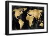 The World - Gold on Black-Russell Brennan-Framed Art Print