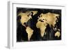 The World - Gold on Black-Russell Brennan-Framed Art Print