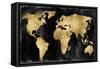 The World - Gold on Black-Russell Brennan-Framed Stretched Canvas