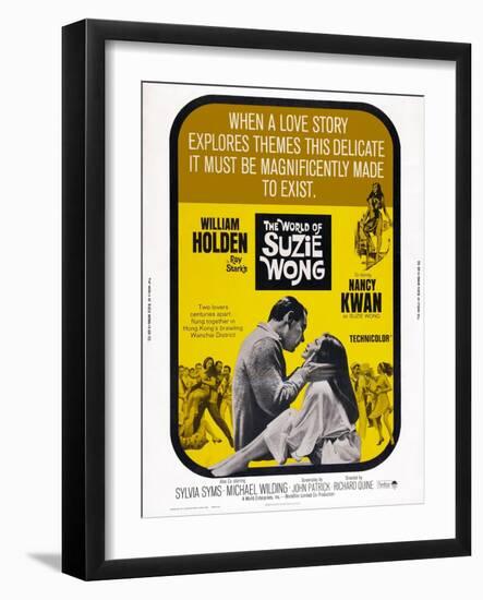 The World of Suzie Wong, from Left: William Holden, Nancy Kwan, 1960-null-Framed Art Print