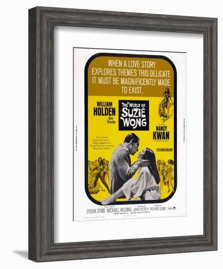 The World of Suzie Wong, from Left: William Holden, Nancy Kwan, 1960-null-Framed Art Print