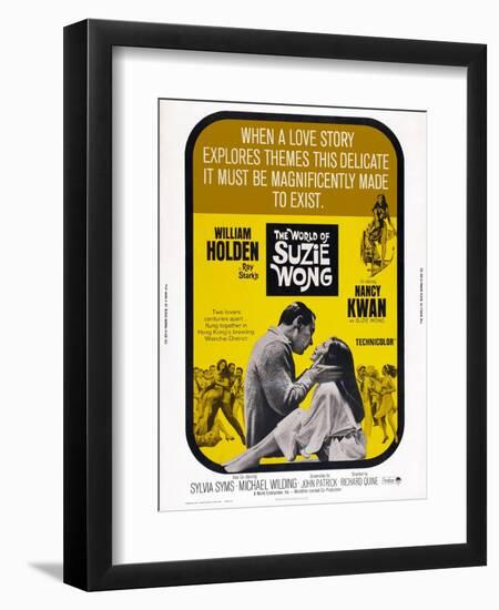 The World of Suzie Wong, from Left: William Holden, Nancy Kwan, 1960-null-Framed Art Print