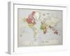 The World on Mercator's Projection, 1920-null-Framed Giclee Print