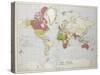 The World on Mercator's Projection, 1920-null-Stretched Canvas