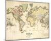 The World, on Mercator's Projection-David H^ Burr-Mounted Premium Giclee Print