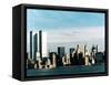 The World Trade Center's Twin Towers Dominate the New York Skyline-null-Framed Stretched Canvas