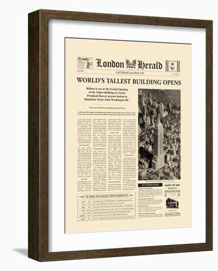 The Worlds' Tallest Building Opens-The Vintage Collection-Framed Art Print