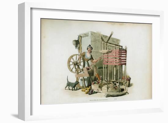 The Worsted Winder, 1805-William Henry Pyne-Framed Giclee Print