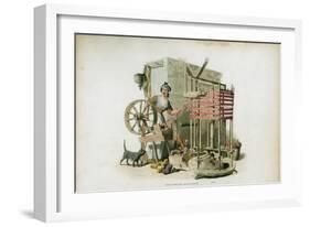 The Worsted Winder, 1805-William Henry Pyne-Framed Giclee Print