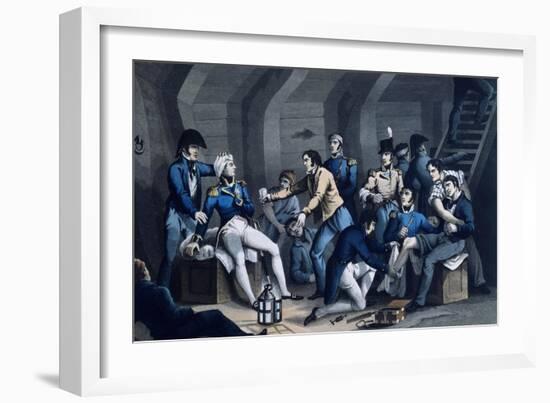 The Wounded Being Treated Below Deck During the Battle of the Nile in 1798-null-Framed Giclee Print