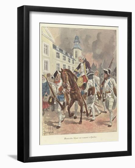 The Wounded General Montcalm Is Brought Back to Quebec, 1759-Louis Charles Bombled-Framed Giclee Print