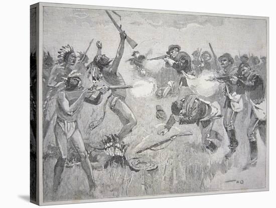 The Wounded Knee Massacre, 29th December 1890-American School-Stretched Canvas