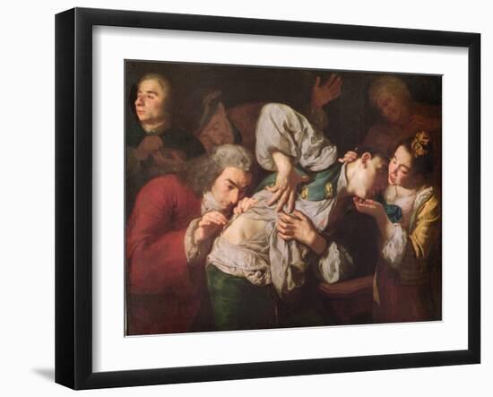 The Wounded Man (Oil on Canvas)-Gaspare Traversi-Framed Giclee Print