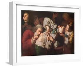 The Wounded Man (Oil on Canvas)-Gaspare Traversi-Framed Giclee Print