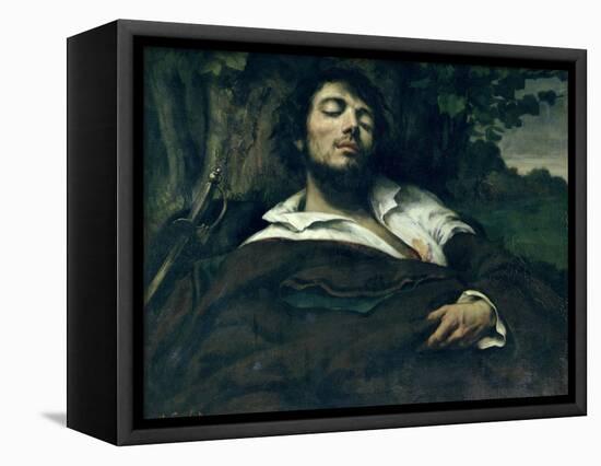 The Wounded Man-Gustave Courbet-Framed Stretched Canvas
