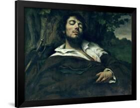 The Wounded Man-Gustave Courbet-Framed Giclee Print