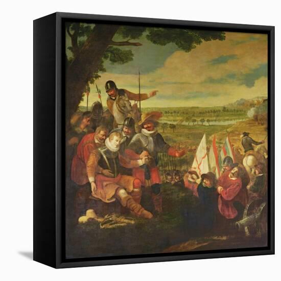 The Wounding of Sir Philip Sidney (1554-86) at the Battle of Zutphen, 22nd September 1586-null-Framed Stretched Canvas
