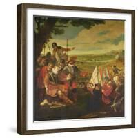 The Wounding of Sir Philip Sidney (1554-86) at the Battle of Zutphen, 22nd September 1586-null-Framed Giclee Print