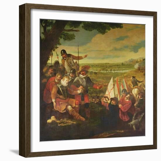 The Wounding of Sir Philip Sidney (1554-86) at the Battle of Zutphen, 22nd September 1586-null-Framed Giclee Print