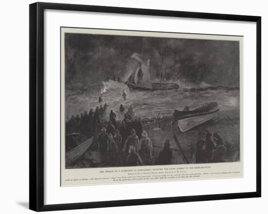 The Wreck of a Schooner at Gorleston, Bringing the Crew Ashore by the Breeches-Buoy-Henry Charles Seppings Wright-Framed Giclee Print