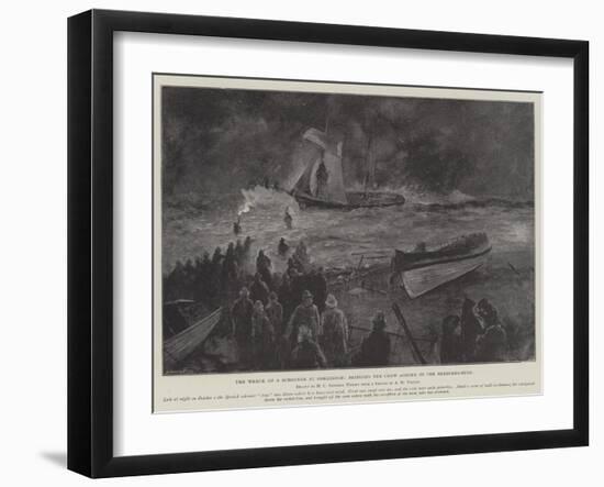 The Wreck of a Schooner at Gorleston, Bringing the Crew Ashore by the Breeches-Buoy-Henry Charles Seppings Wright-Framed Giclee Print