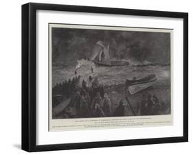 The Wreck of a Schooner at Gorleston, Bringing the Crew Ashore by the Breeches-Buoy-Henry Charles Seppings Wright-Framed Giclee Print