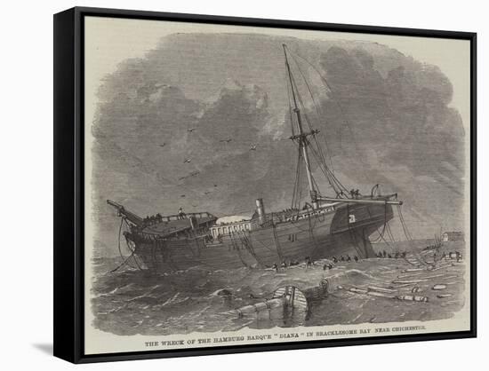 The Wreck of the Hamburg Barque Diana in Bracklesome Bay Near Chichester-null-Framed Stretched Canvas